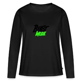 Beast Mode Training - T-shirt manches longues Premium bio Femme - noir - Devant - Julia (174cm)