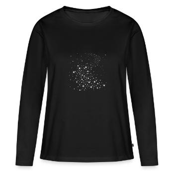 étoiles, ciel étoilé, blanc, scintillant - T-shirt manches longues Premium bio Femme - noir - Devant - Julia (174cm)