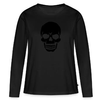 Skull White Skull Conception - T-shirt manches longues Premium bio Femme - noir - Devant - Julia (174cm)