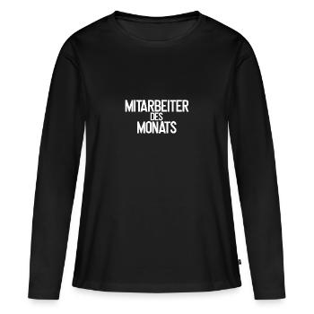 Employé du mois - T-shirt manches longues Premium bio Femme - noir - Devant - Julia (174cm)