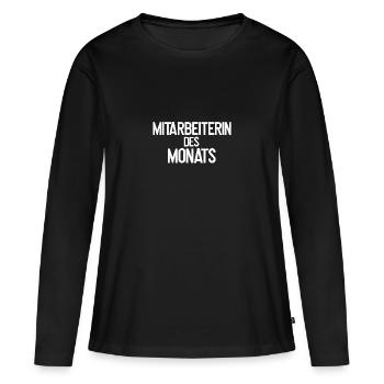 Mitarbeiterin des Monats - Frauen Premium Bio Langarmshirt - Schwarz - Vorne - Julia (174cm)