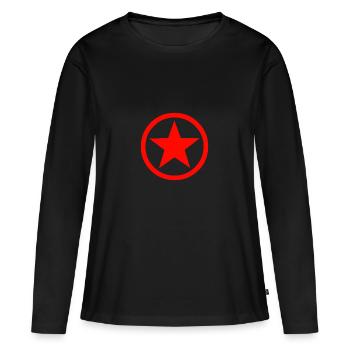 Étoile étoile forme étoile - T-shirt manches longues Premium bio Femme - noir - Devant - Julia (174cm)