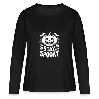 Stay Spooky Funny Halloween Design - Women's Premium Organic Long Sleeve Shirt - black - Front - Julia (174cm)