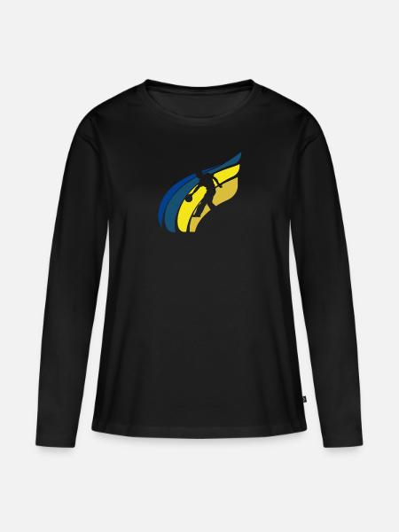 Bowling Pin Bowler - Frauen Premium Bio Langarmshirt - Schwarz