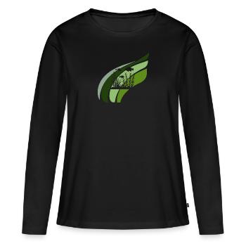 Aquarium calmar tête de poisson - T-shirt manches longues Premium bio Femme - noir - Devant - Julia (174cm)