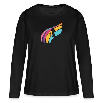 Jardin de fleurs - T-shirt manches longues Premium bio Femme - noir - Devant - Julia (174cm)