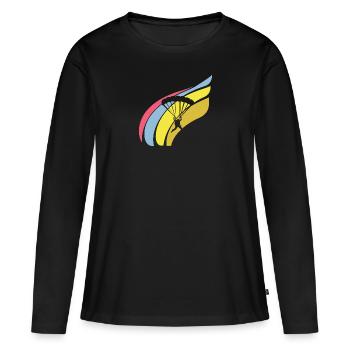 Paragliding Fallschirm Extremsport - Frauen Premium Bio Langarmshirt - Schwarz - Vorne - Julia (174cm)