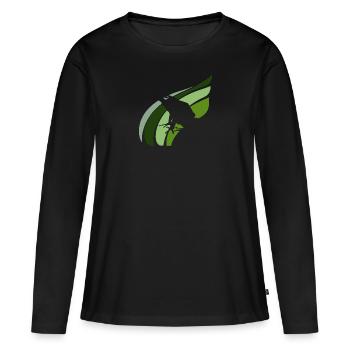 Frog Quack Pond - Women's Premium Organic Long Sleeve Shirt - black - Front - Julia (174cm)