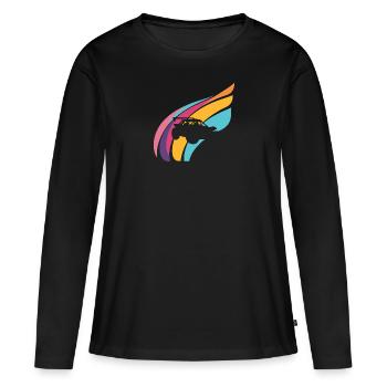 Voiture de sport voiture de course - T-shirt manches longues Premium bio Femme - noir - Devant - Julia (174cm)