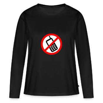 Mobile phone ban Switch off mobile phone - Women's Premium Organic Long Sleeve Shirt - black - Front - Julia (174cm)