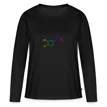Adrenalin Molekül - Regenbogenfarben - Frauen Premium Bio Langarmshirt - Schwarz - Vorne - Julia (174cm)