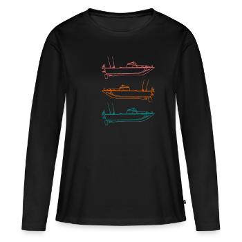 Bateau - T-shirt manches longues Premium bio Femme - noir - Devant - Julia (174cm)