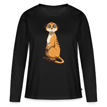 Meerkats for a meerkat lover - Women's Premium Organic Long Sleeve Shirt - black - Front - Julia (174cm)