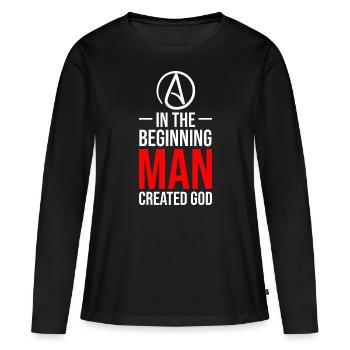 Retro Atheist Anti Relegion Vintage Agnostic - Women's Premium Organic Long Sleeve Shirt - black - Front - Julia (174cm)