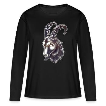 Capricorne fier - T-shirt manches longues Premium bio Femme - noir - Devant - Julia (174cm)