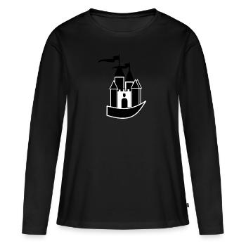château - T-shirt manches longues Premium bio Femme - noir - Devant - Julia (174cm)