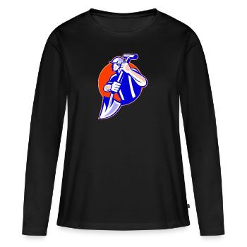 Arbeiter - Frauen Premium Bio Langarmshirt - Schwarz - Vorne - Julia (174cm)