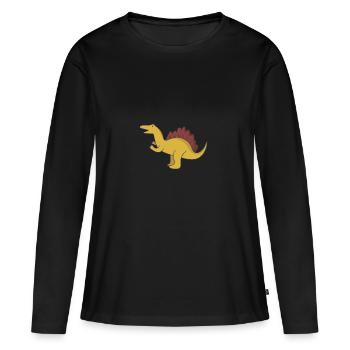 Dinosaurier Steinzeit Fossil Geschenk Neandertaler - Frauen Premium Bio Langarmshirt - Schwarz - Vorne - Julia (174cm)
