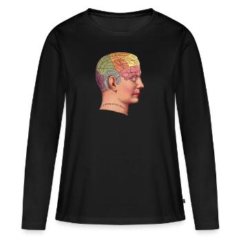 Vintage Psychologie - T-shirt manches longues Premium bio Femme - noir - Devant - Julia (174cm)