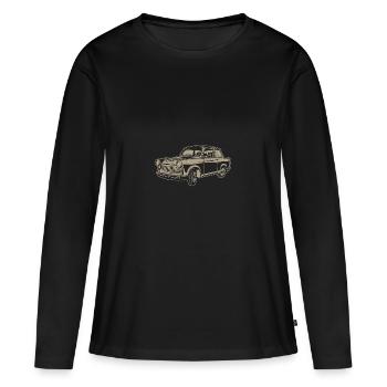 Trabi 601 - Carton de course - T-shirt manches longues Premium bio Femme - noir - Devant - Julia (174cm)