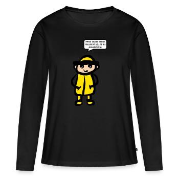 Stick Figure émigration de pluie météo - T-shirt manches longues Premium bio Femme - noir - Devant - Julia (174cm)