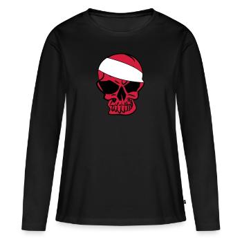 Anarcho Skull Anarchy anarchy - Women's Premium Organic Long Sleeve Shirt - black - Front - Julia (174cm)