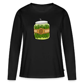 concombres - T-shirt manches longues Premium bio Femme - noir - Devant - Julia (174cm)