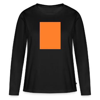 champ orange - T-shirt manches longues Premium bio Femme - noir - Devant - Julia (174cm)