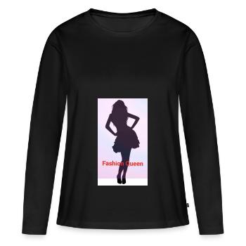 Mode Königin - Frauen Premium Bio Langarmshirt - Schwarz - Vorne - Julia (174cm)