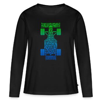 Voiture de course Voiture de sport Garçons Motorsport Voiture de course - T-shirt manches longues Premium bio Femme - noir - Devant - Julia (174cm)