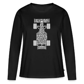 Voiture de course Voiture de sport Homme Motorsport Voiture de course - T-shirt manches longues Premium bio Femme - noir - Devant - Julia (174cm)