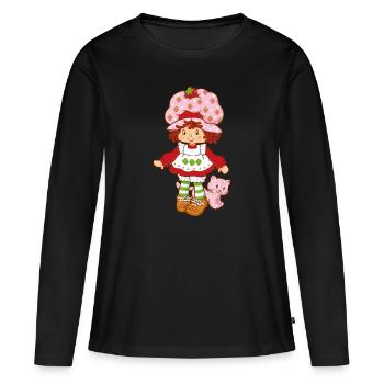 Charlotte Aux Fraises Et Sa Chatte Pralinette - T-shirt manches longues Premium bio Femme - noir - Devant - Julia (174cm)