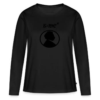 e mc2 - T-shirt manches longues Premium bio Femme - noir - Devant - Julia (174cm)