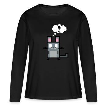 Chinchilla has a question - Women's Premium Organic Long Sleeve Shirt - black - Front - Julia (174cm)