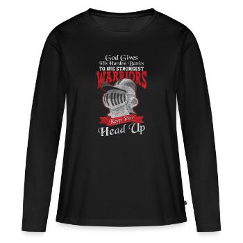 Guerrier héros à l’épée - T-shirt manches longues Premium bio Femme - noir - Devant - Julia (174cm)