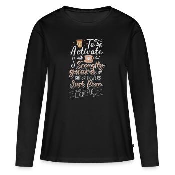 Security Doorman Work Specialist - Women's Premium Organic Long Sleeve Shirt - black - Front - Julia (174cm)