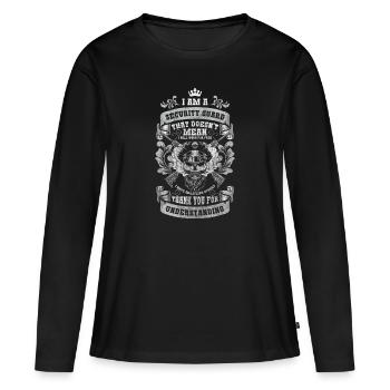 Ordonnance de sécurité de l’agent de sécurité - T-shirt manches longues Premium bio Femme - noir - Devant - Julia (174cm)