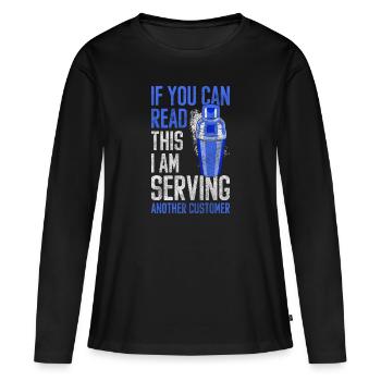 Barman Boissons Bouteilles Boissons - T-shirt manches longues Premium bio Femme - noir - Devant - Julia (174cm)