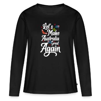 Métropole de l’État du pavillon - T-shirt manches longues Premium bio Femme - noir - Devant - Julia (174cm)