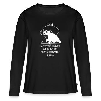 Drôle de mammouth Âge de pierre Conception de l’âge de glace Préhistorique - T-shirt manches longues Premium bio Femme - noir - Devant - Julia (174cm)