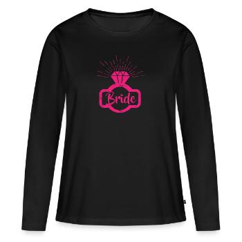 Bride pink grunge 1c - Frauen Premium Bio Langarmshirt - Schwarz - Vorne - Julia (174cm)