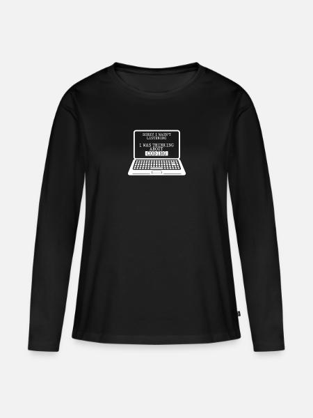 Coding Computer Ingenieur Witzig Programmierer - Frauen Premium Bio Langarmshirt - Schwarz