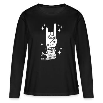 death before mainstream - heavy metal hand gesture - Women's Premium Organic Long Sleeve Shirt - black - Front - Julia (174cm)