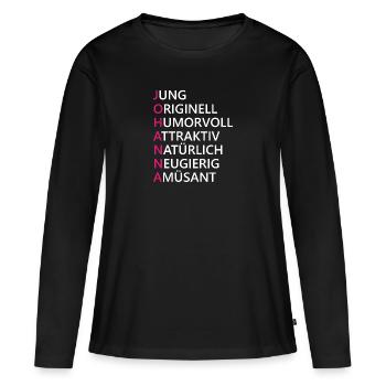 Johanna Name Geschenk - Frauen Premium Bio Langarmshirt - Schwarz - Vorne - Julia (174cm)