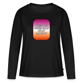 Couple de lesbiennes - T-shirt manches longues Premium bio Femme - noir - Devant - Julia (174cm)