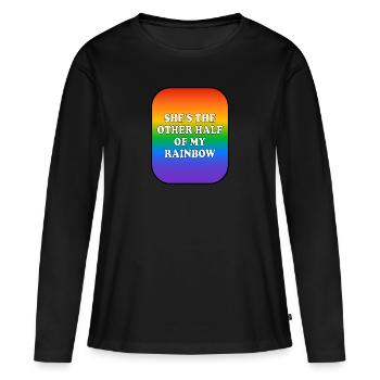 She is the other half of my rainbow - Women's Premium Organic Long Sleeve Shirt - black - Front - Julia (174cm)