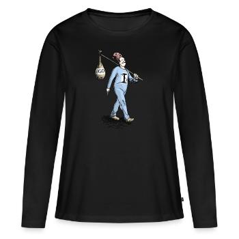 my ego and I - Women's Premium Organic Long Sleeve Shirt - black - Front - Julia (174cm)