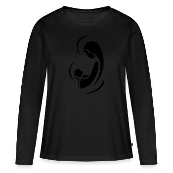vierge n 01 - T-shirt manches longues Premium bio Femme - noir - Devant - Julia (174cm)