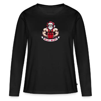 No lift no gift - Women's Premium Organic Long Sleeve Shirt - black - Front - Julia (174cm)