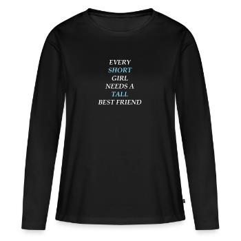 Amis BFF amis amis aiment amitié - T-shirt manches longues Premium bio Femme - noir - Devant - Julia (174cm)